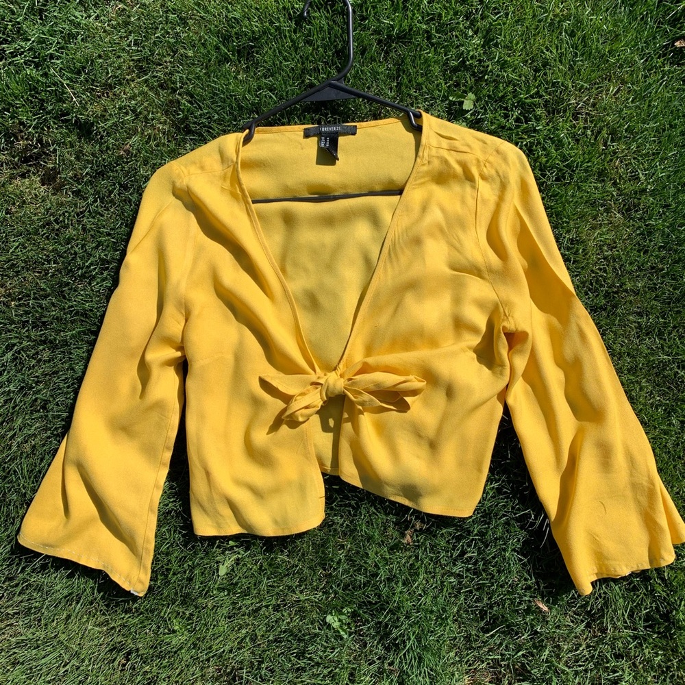 Tie Front Yellow Top